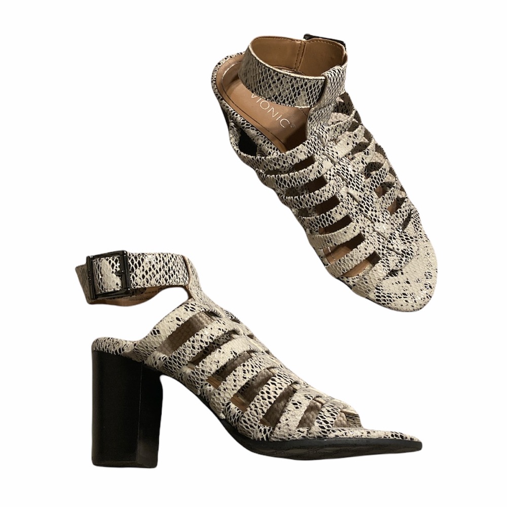 Vionic Sami Caged Block Sandals Heels Size 7.5 - image 1